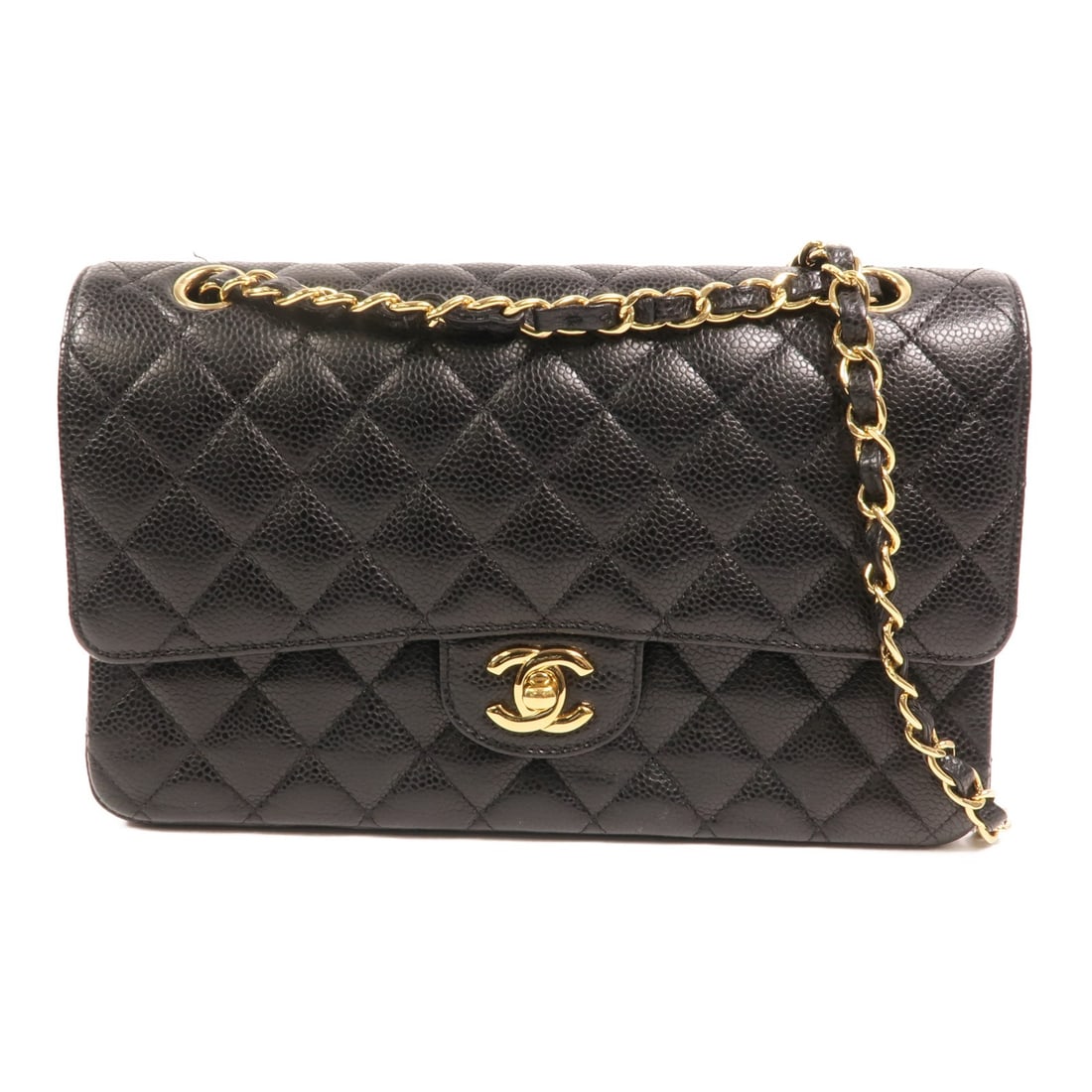 Chanel Classic 25 Black Calfskin Chain Shoulder Bag with Gold Hardware (1 of 18)