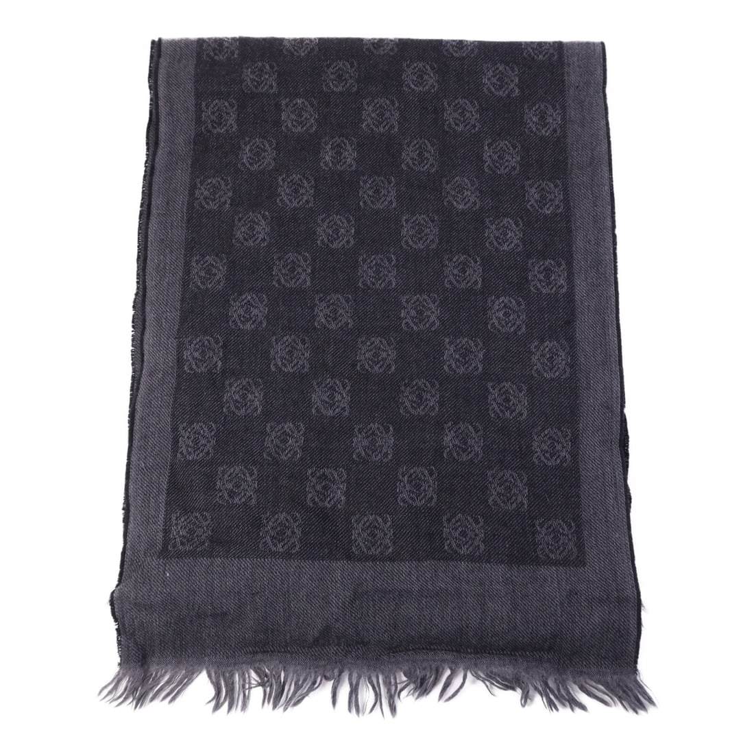 LOEWE Black Wool Scarf 03-3404-0631 (1 of 7)