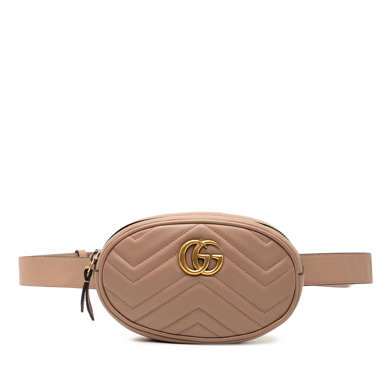 Gucci GG Marmont Matelasse Brown Leather Belt Bag (1 of 8)