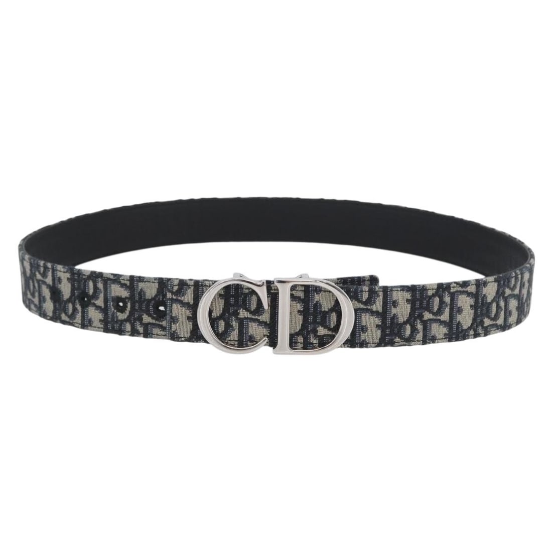 Oblique Trotter Canvas Navy Belt 40.2 Inch by Christian Dior: Oblique Trotter Canvas Navy Belt 40.2 Inch by Christian Dior This Christian Dior Oblique Trotter canvas belt features a navy and silver color scheme with iconic Dior Trotter canvas material. Designed