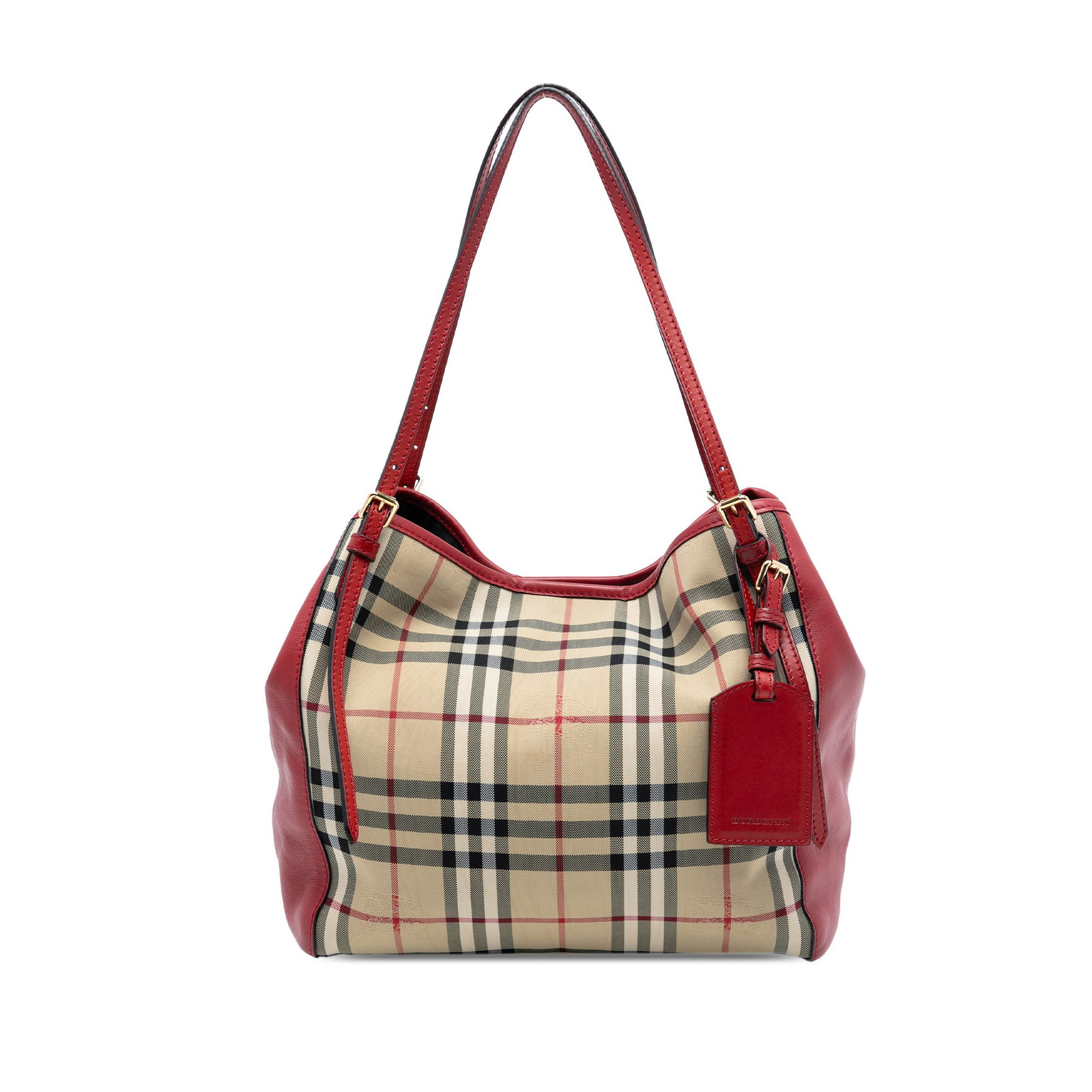 Burberry Canterbury Tote Small Haymarket Check Canvas with Leather Trim (1 of 7)