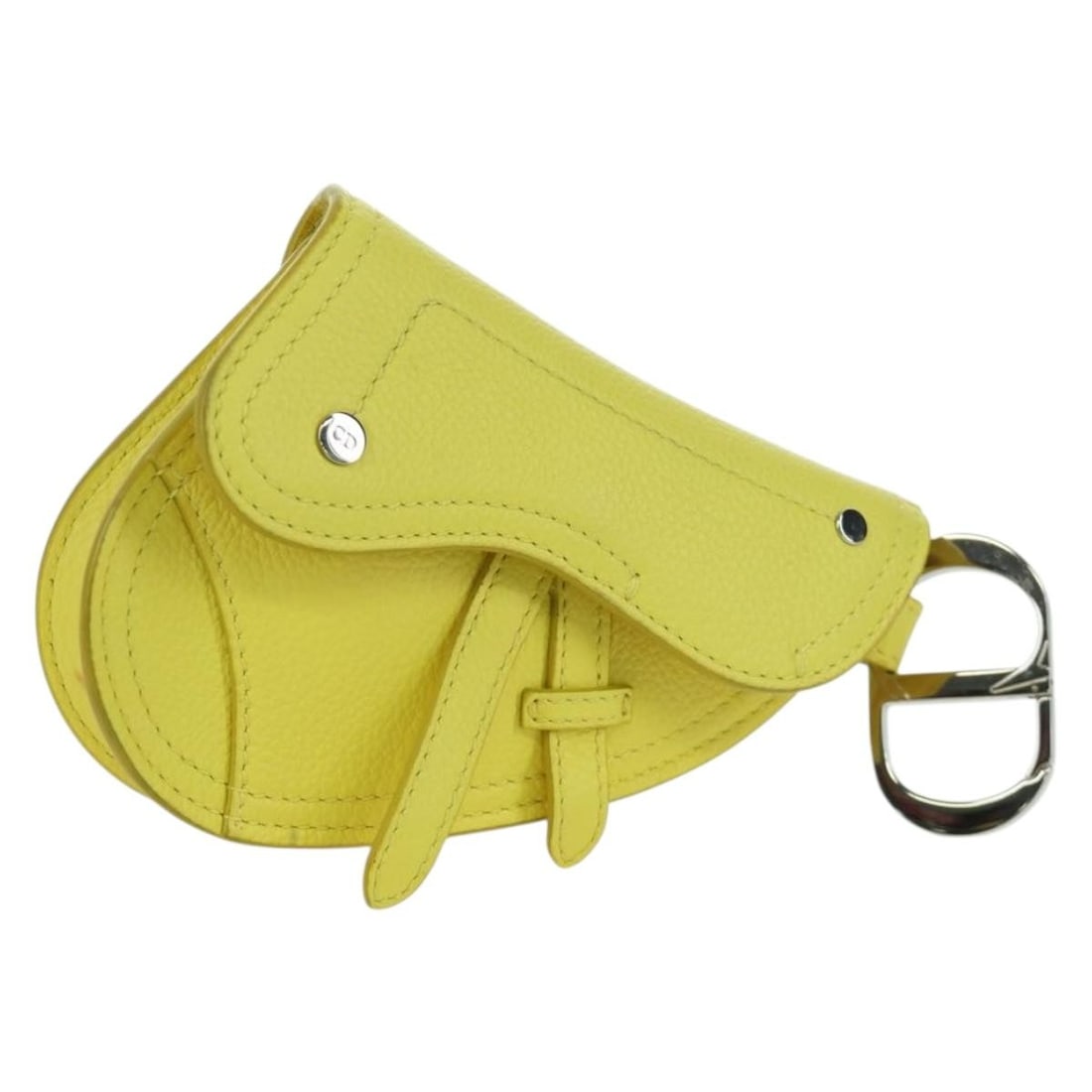 Yellow Leather Dior Saddle Pouch with Silver Accents and Dust Bag (1 of 18)