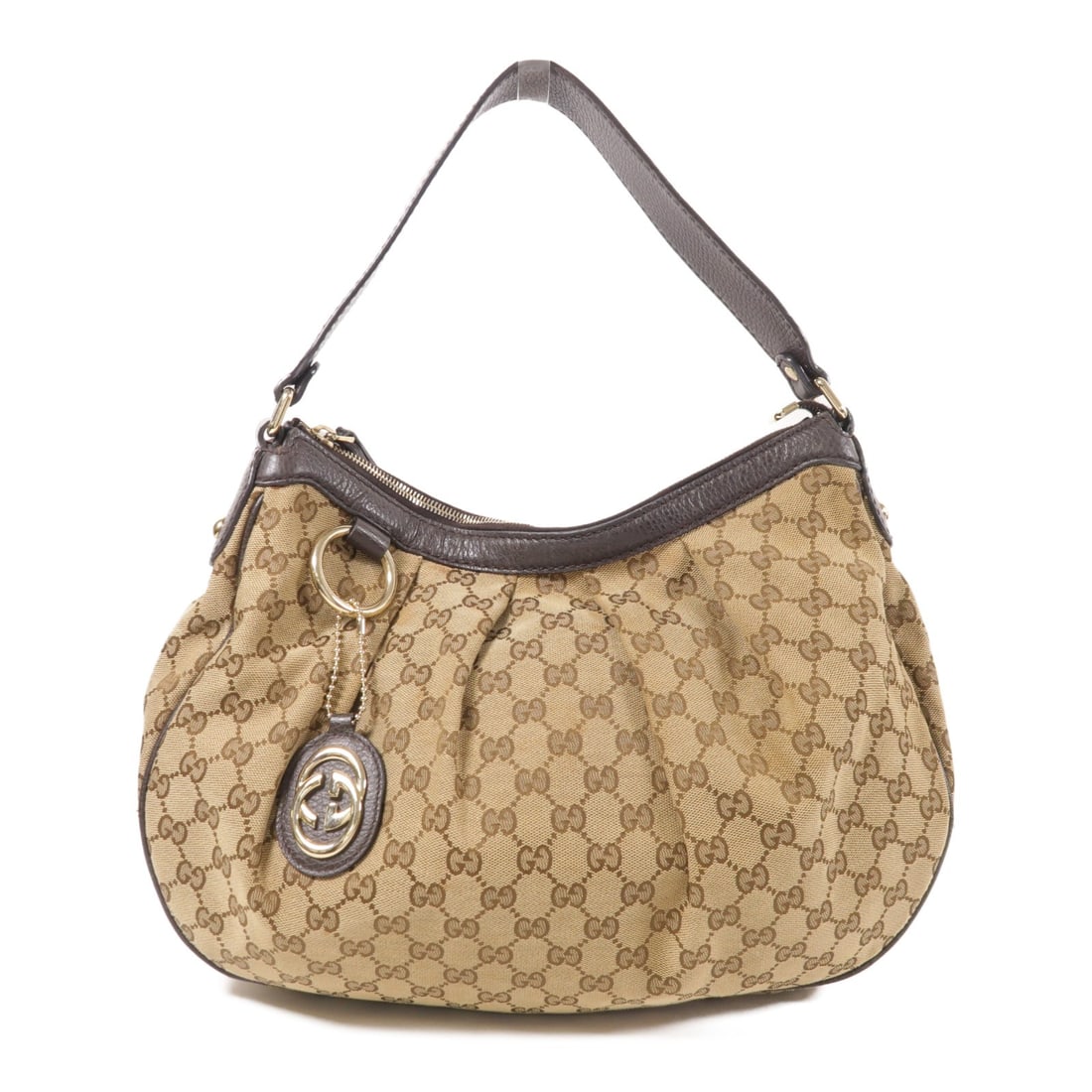 GUCCI GG GHW Shoulder Bag Brown Canvas Italy (1 of 12)