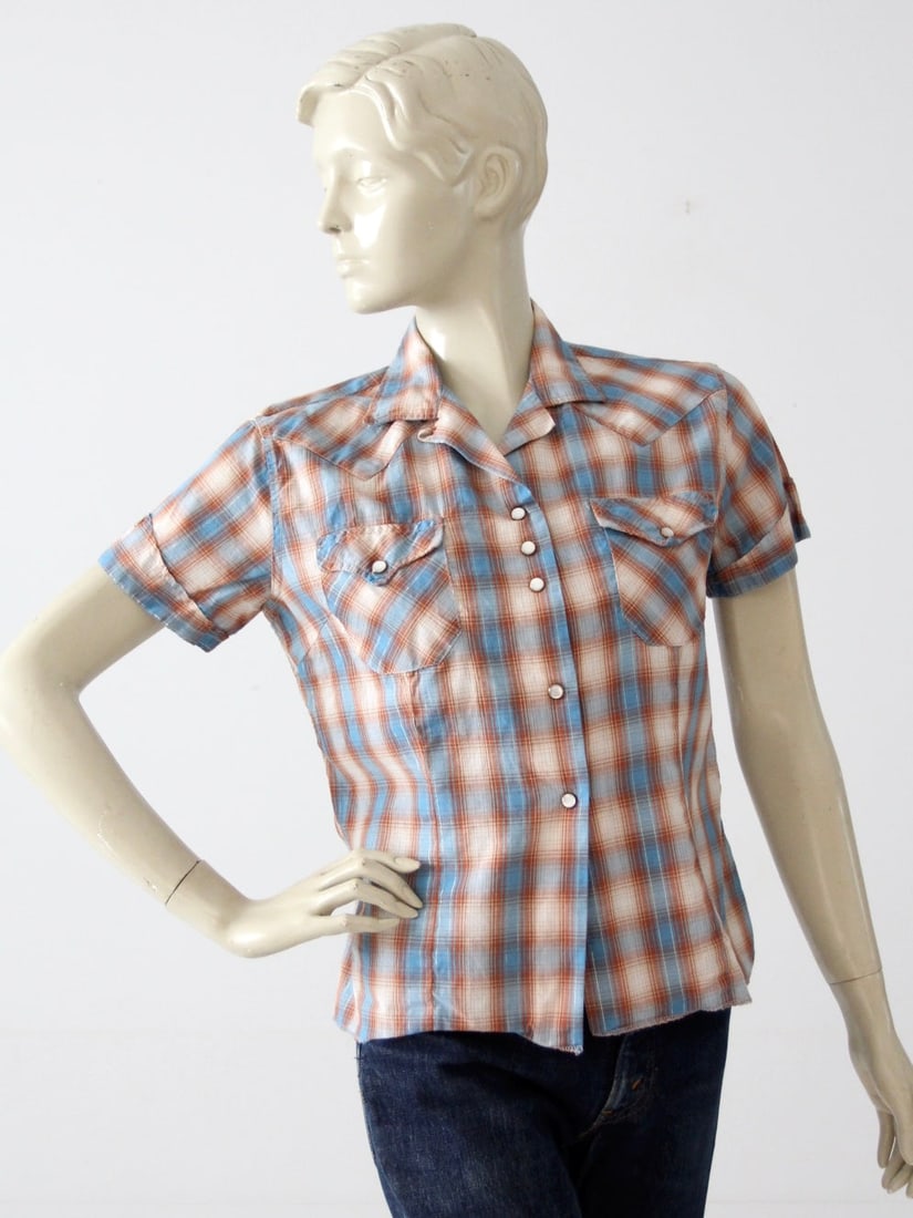 1960s Vintage H Bar C Western Blouse with Gold Accents (1 of 5)