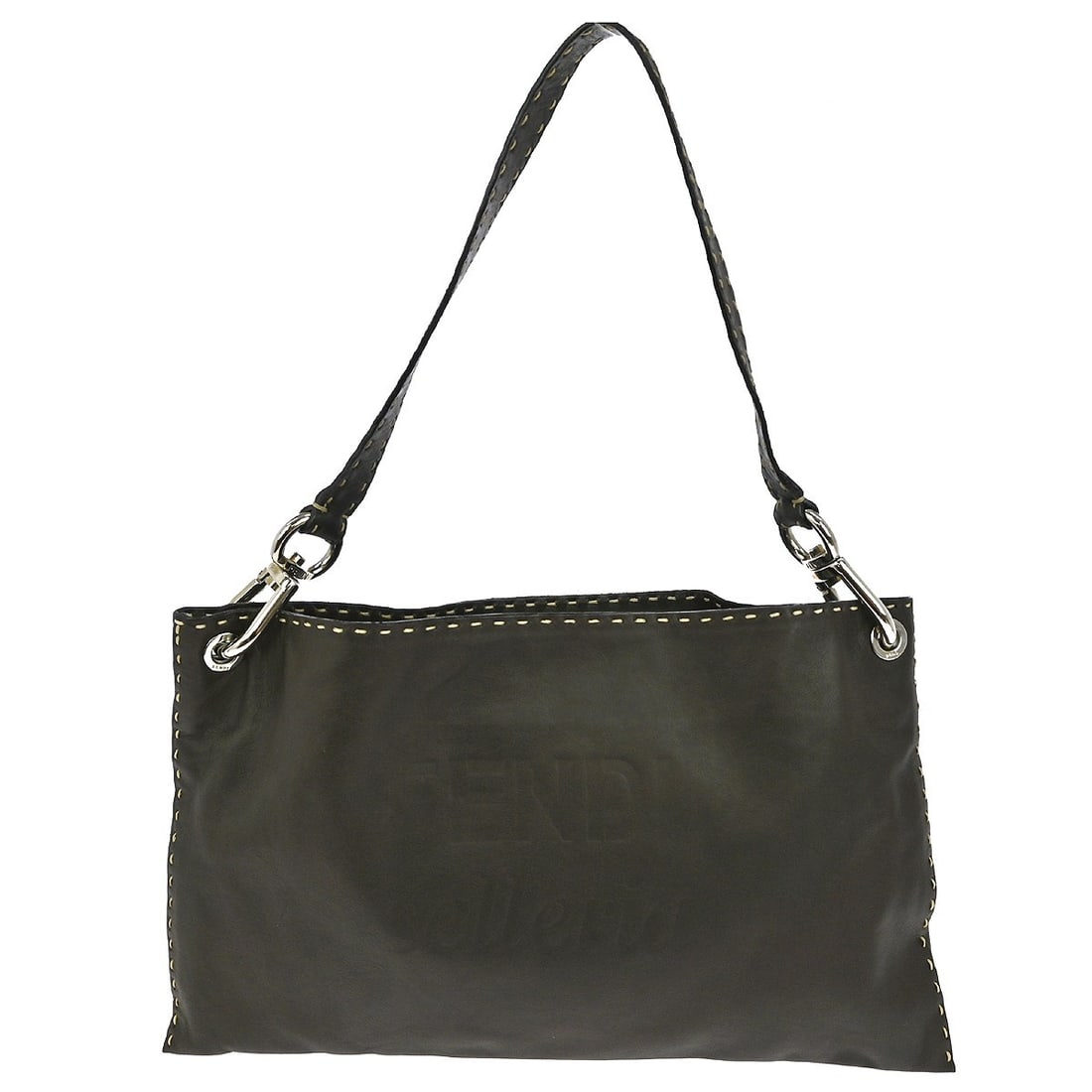 Fendi Zucchino Canvas and Leather Brown Top Handle Handbag (1 of 7)