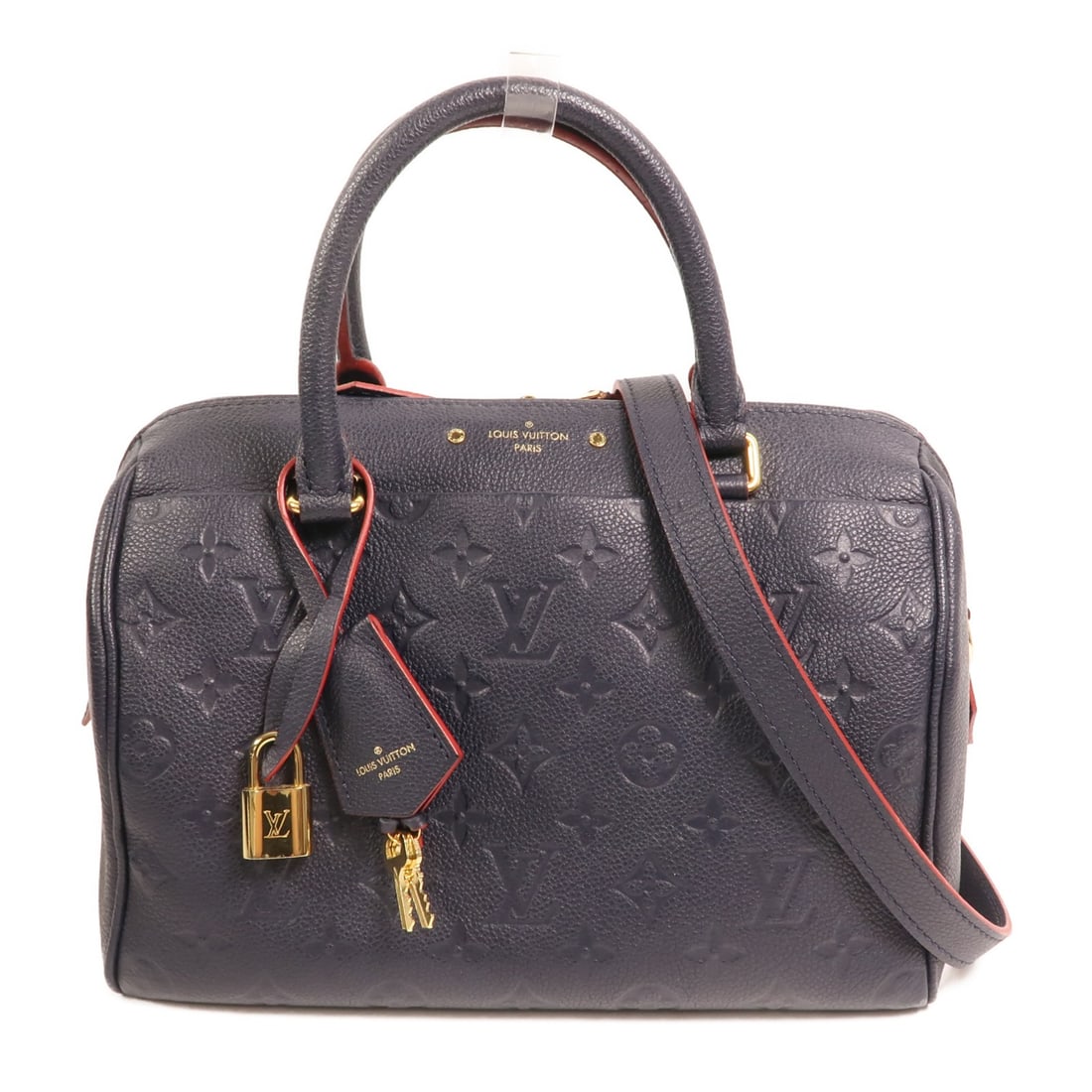 Louis Vuitton Speedy Bandouliere 25 Navy Calfskin Gold Hardware Shoulder Bag (1 of 16)