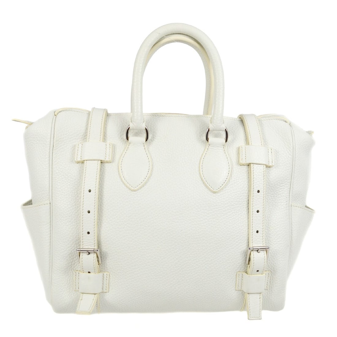 Hermes Pursangle 31 White Taurillon Clemence Leather Top Handle Bag (1 of 6)