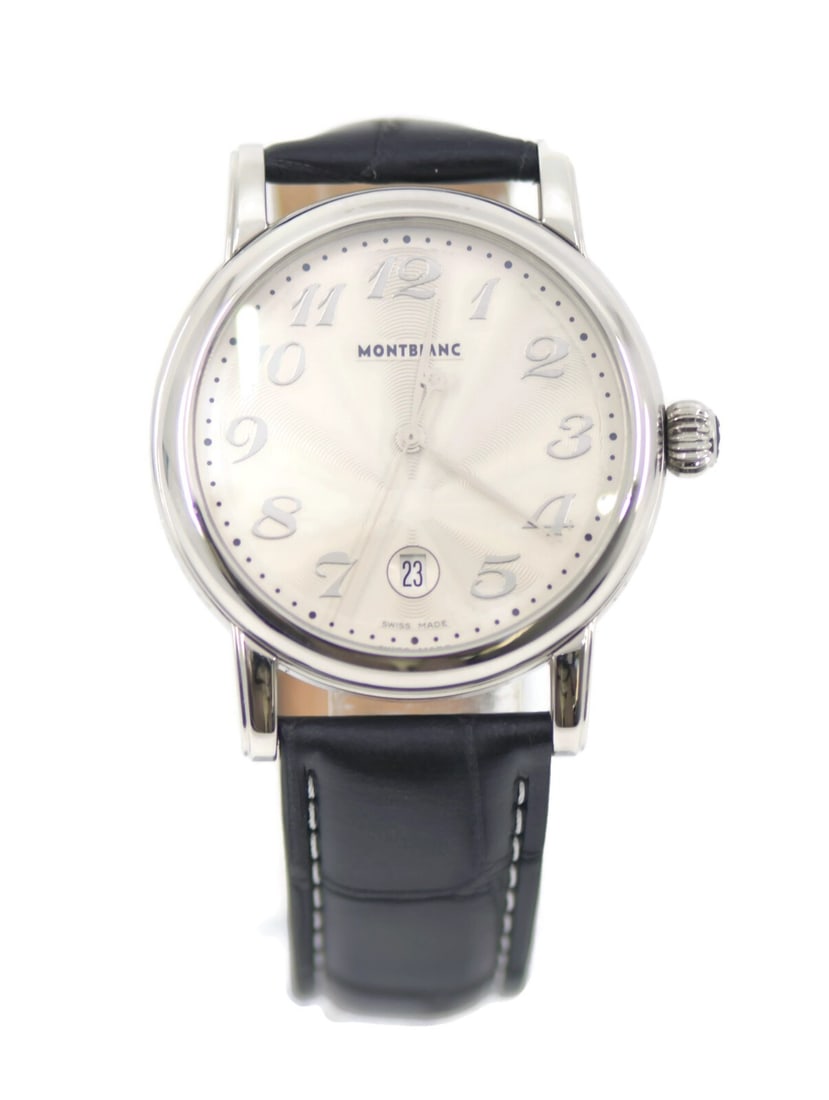 Montblanc Meisterstuck Stainless Steel Watch 40mm Quartz Leather Band Authentic (1 of 3)