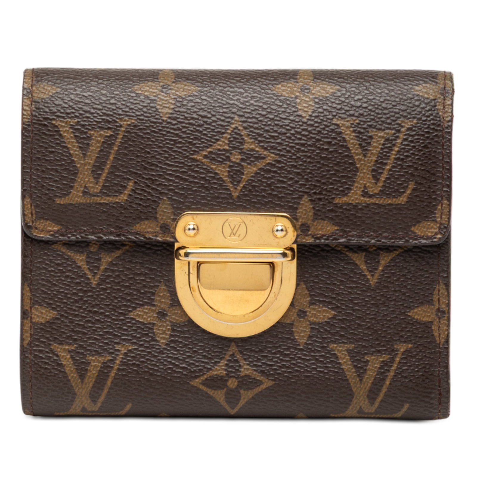 Louis Vuitton Koala Brown Monogram Canvas Wallet with Gold-Tone Clasp (1 of 9)