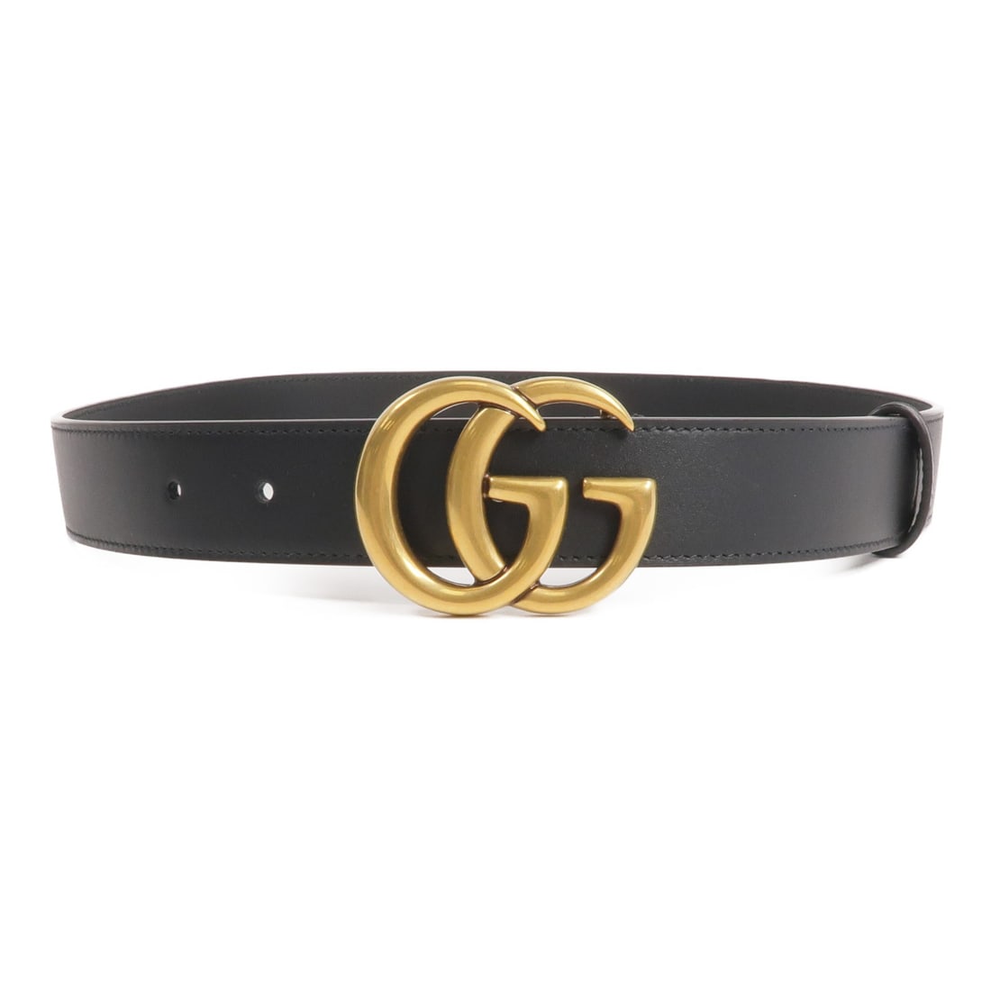 Gucci Black Calfskin GG Belt with Gold Hardware Size 75 (1 of 8)