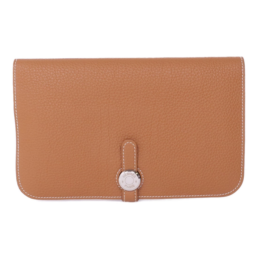 Dogon GM Brown Taurillon Clemence Bifold Wallet with Palladium Hardware by Hermes (1 of 17)