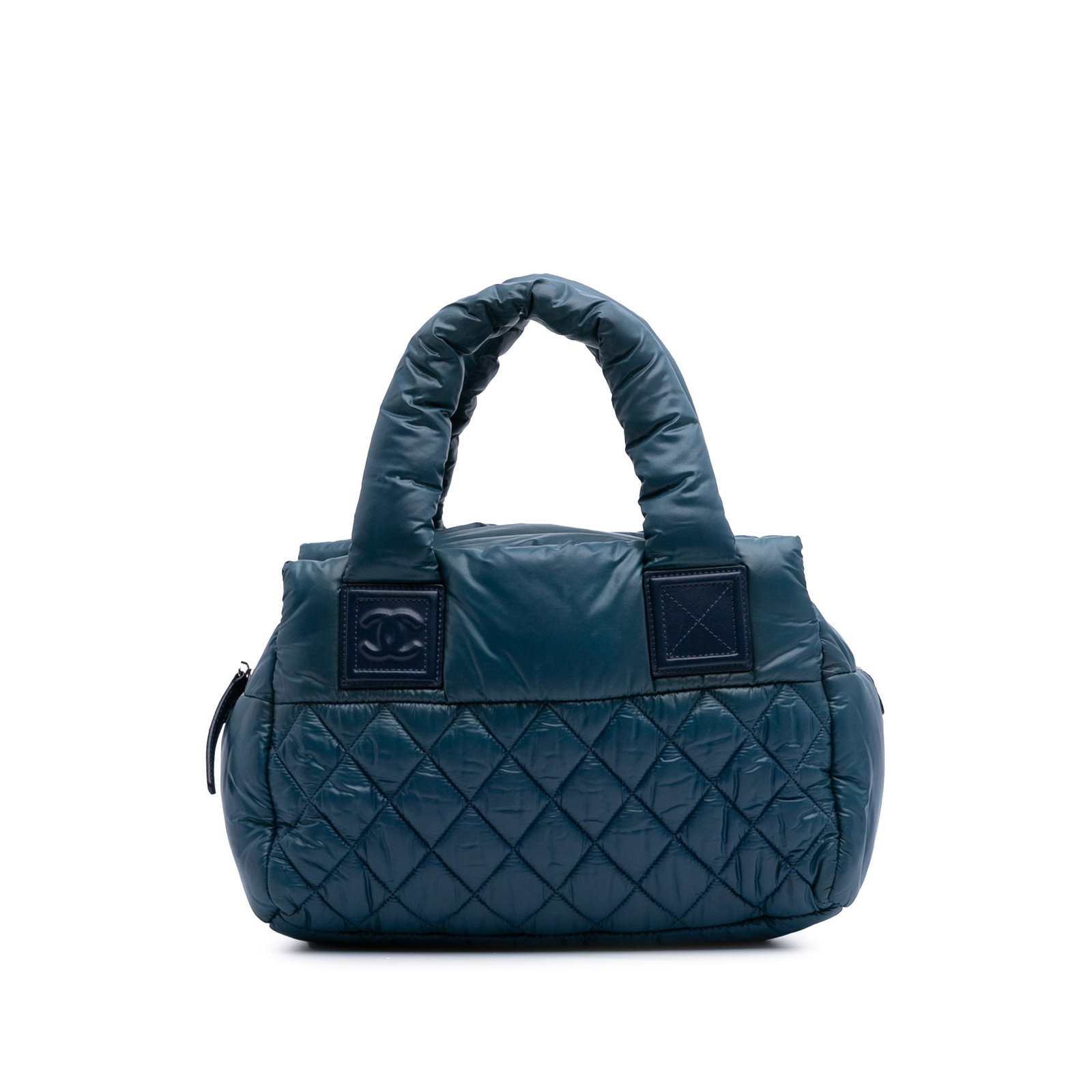 Chanel Small Quilted Nylon Coco Cocoon Tote Blue Fabric Bag (1 of 10)