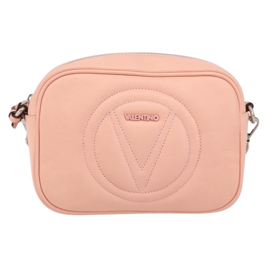 Pink Valentino Garavani Vintage Leather Shoulder Bag for Women Italy: Pink Valentino Garavani Vintage Leather Shoulder Bag for Women Italy This Valentino Garavani vintage shoulder bag features pink leather construction and is designed for women. The exterior shows sligh