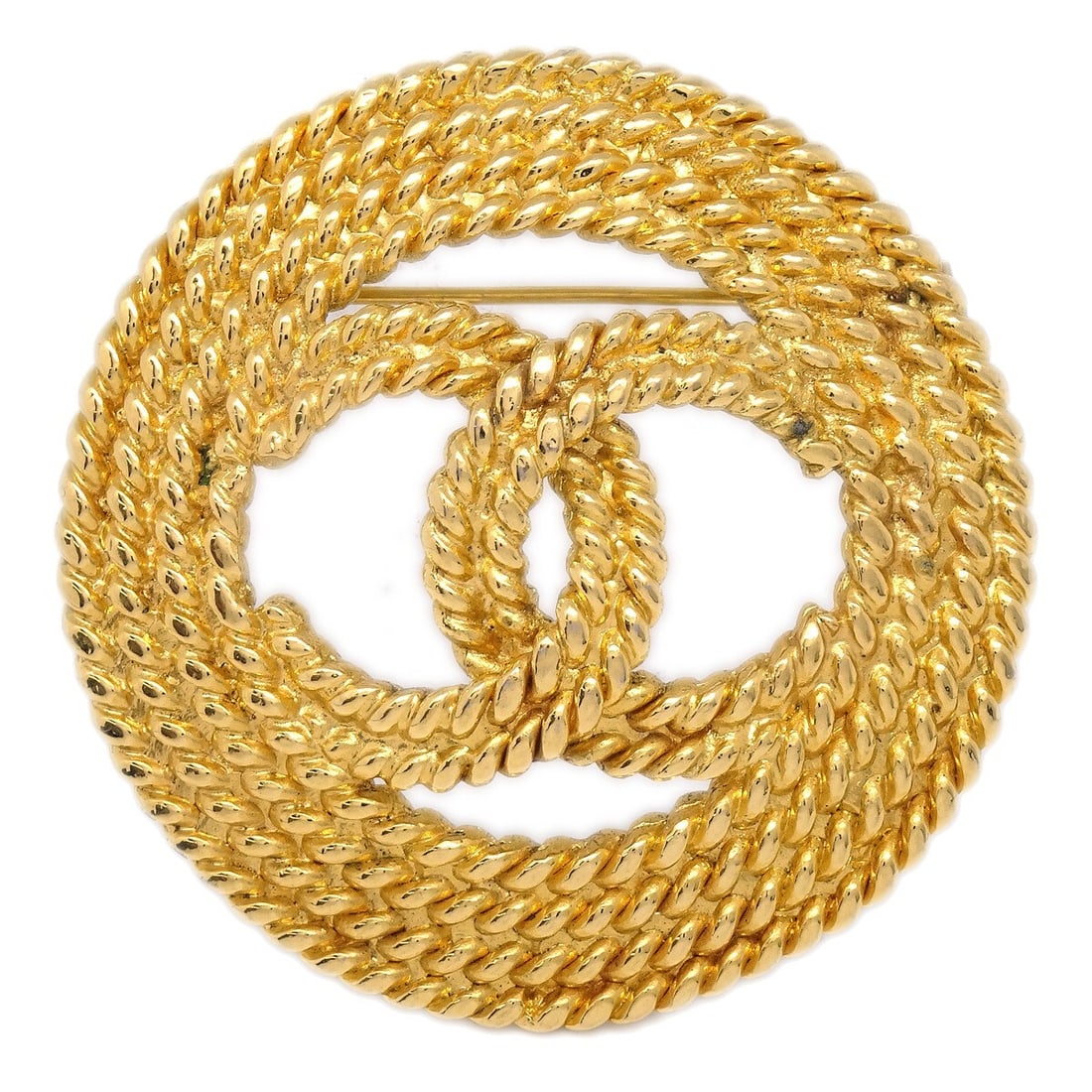 Chanel Gold-Plated Medallion Brooch Pin Round 28 France (1 of 4)