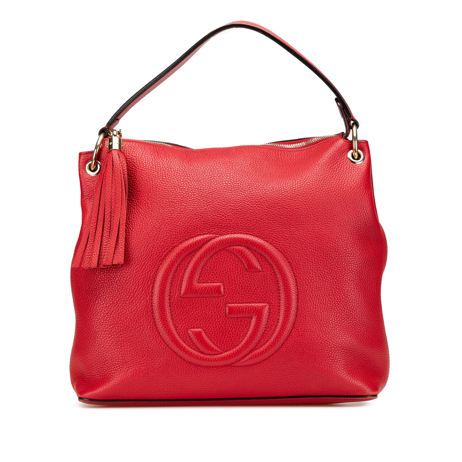 Gucci Large Red Pebbled Calfskin Soho Hobo Bag (1 of 15)