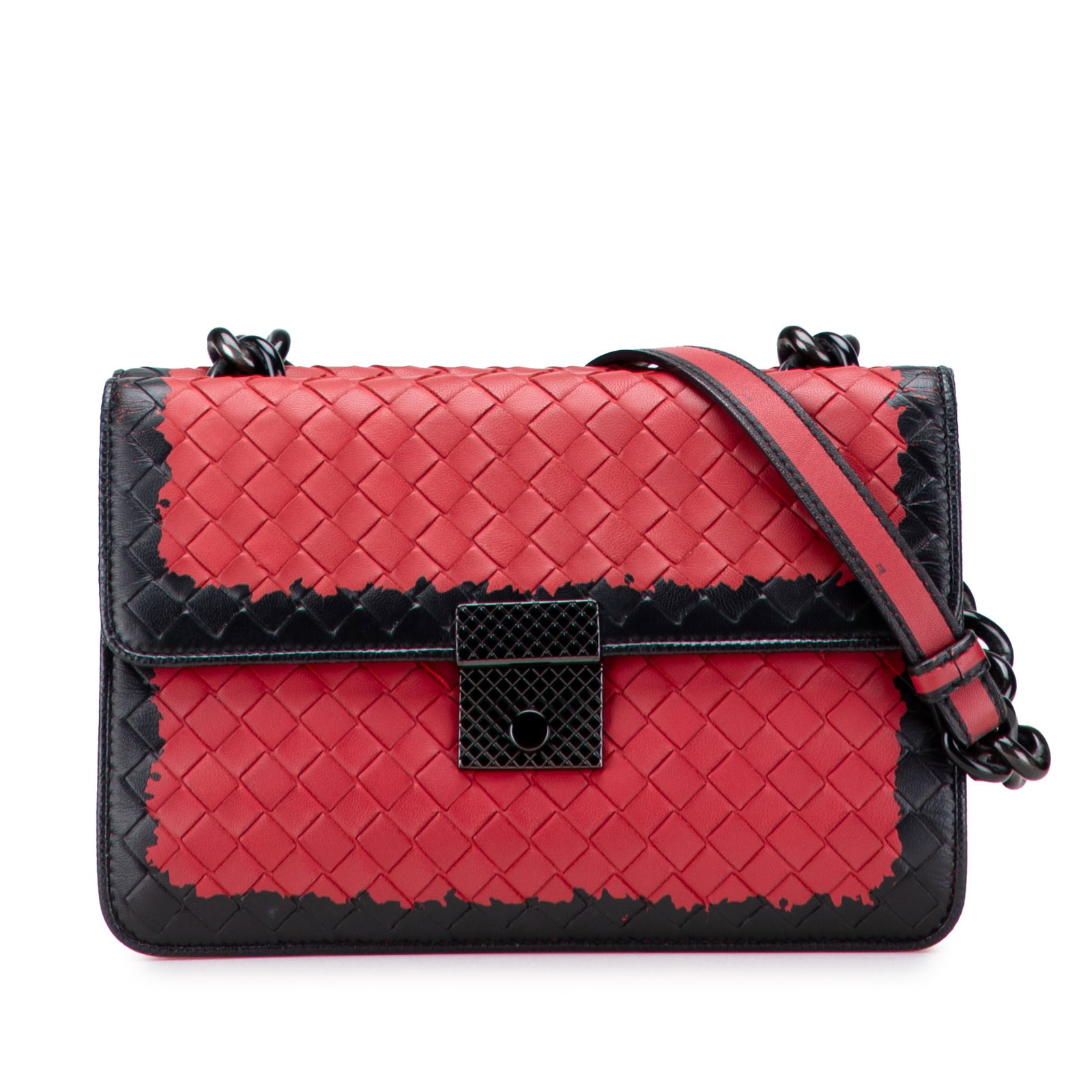 Bottega Veneta Nappa Intrecciato Glass Red Shoulder Bag (1 of 11)
