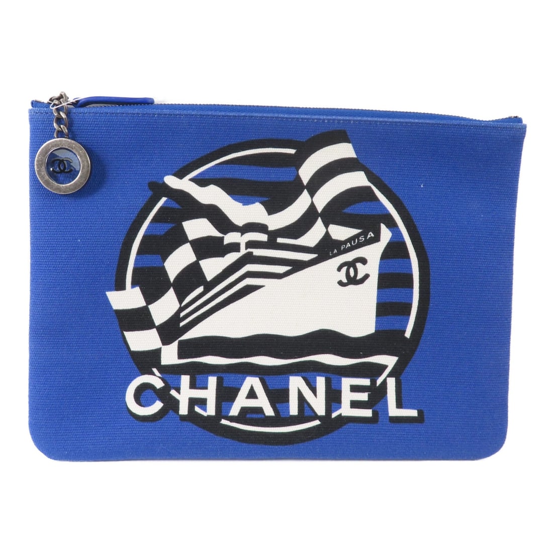 Blue Canvas Clutch Bag Chanel CC A70476 (1 of 17)