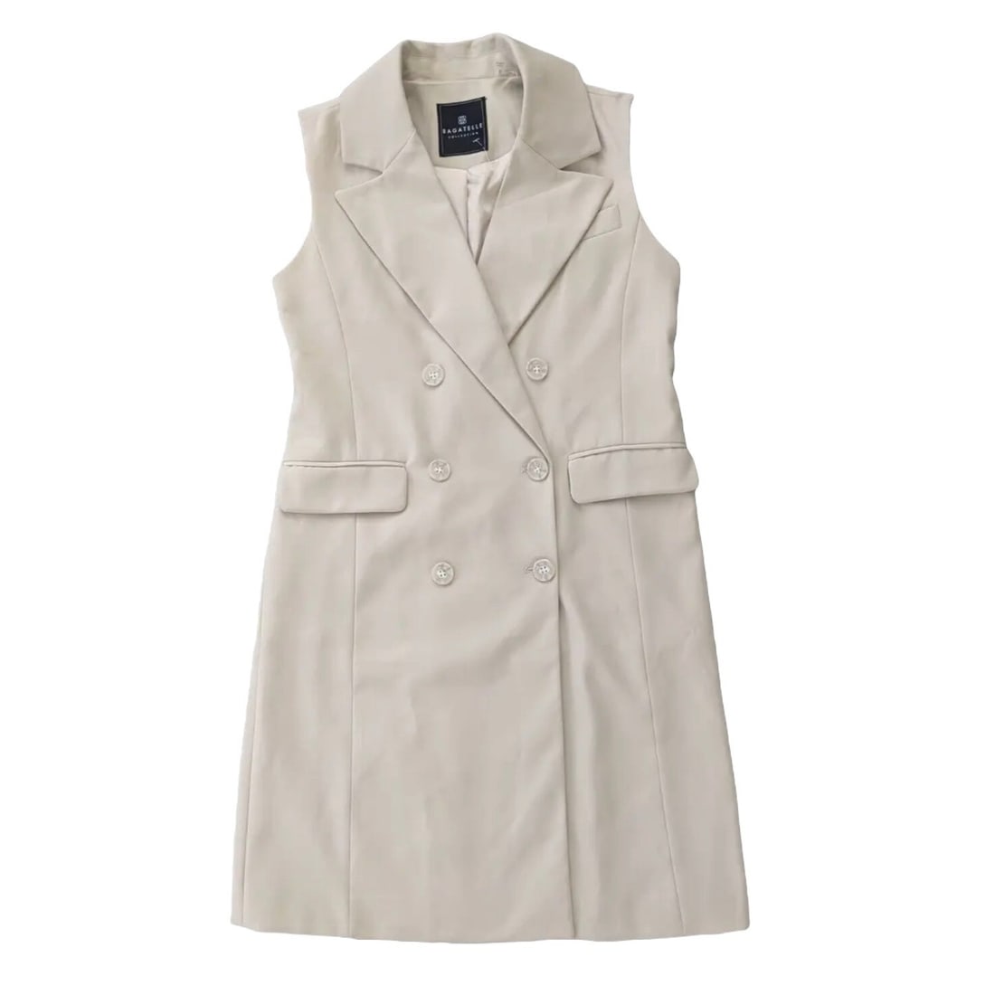 Bagatelle Collection Cream Tan Double Breasted Vest Coat Womens S (1 of 13)