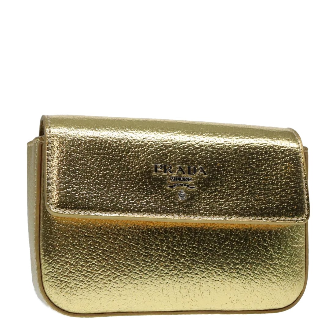 Leather Gold Prada Vintage Pouch for Women 14cm by 8cm by 4cm (1 of 18)