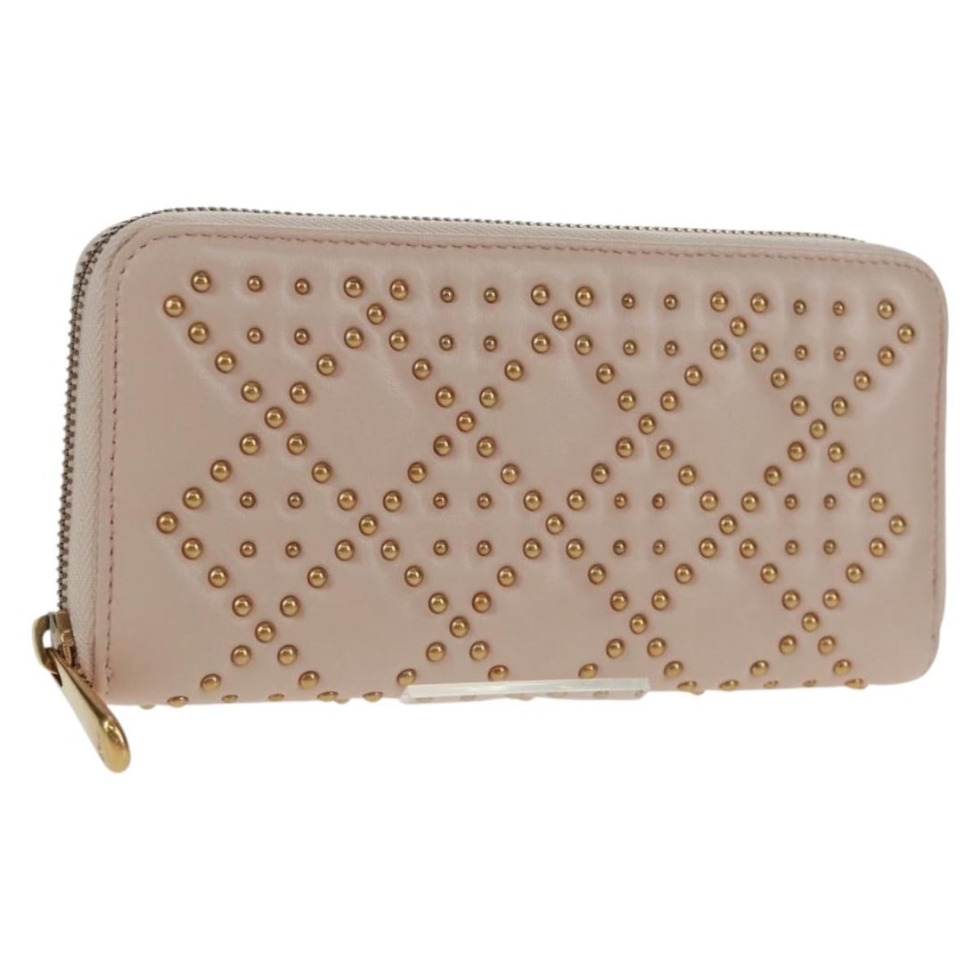 Pink Lambskin Dior Cannage Wallet with Gold Studs and Box (1 of 18)