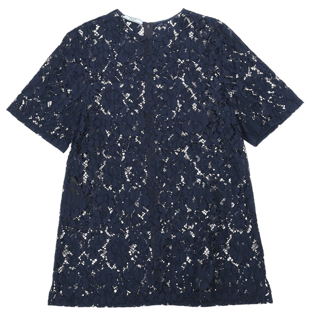 Prada Navy Lace Short Sleeve Top APD1 2015 Size 42 (1 of 10)
