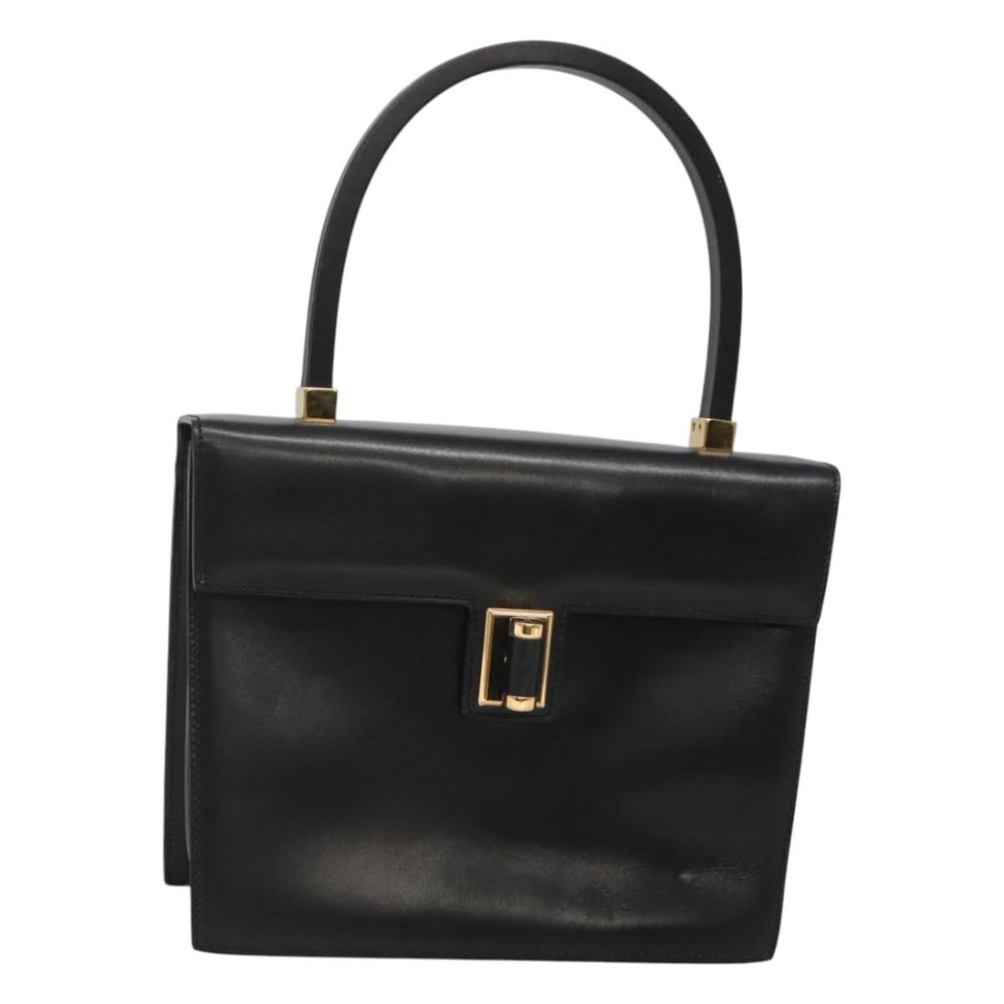 Gucci 000 46 0096 Black Leather Handbag with Gold Trim Italy (1 of 18)