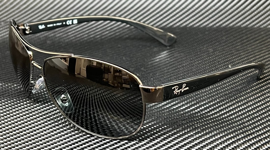 Ray-Ban RB3386 Gunmetal Aviator Sunglasses with Polarized Green Lenses (1 of 5)