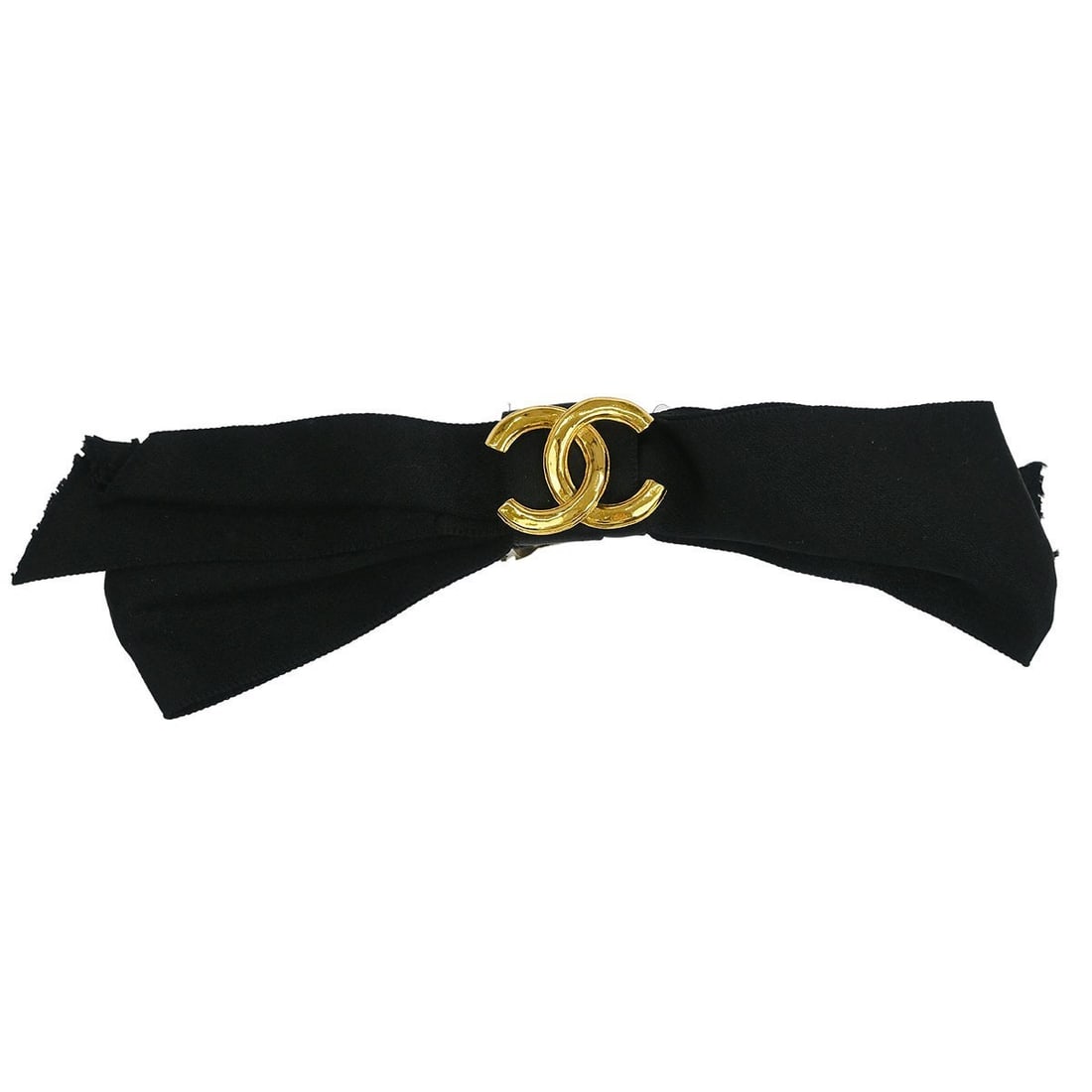 Chanel Black Satin Bow Barrette Hair Accessory: Chanel Black Satin Bow Barrette Hair Accessory Elevate your hairstyle with this elegant Chanel Bow Hair Barrette. Crafted from luxurious black satin, this barrette is perfect for casual occasions, add