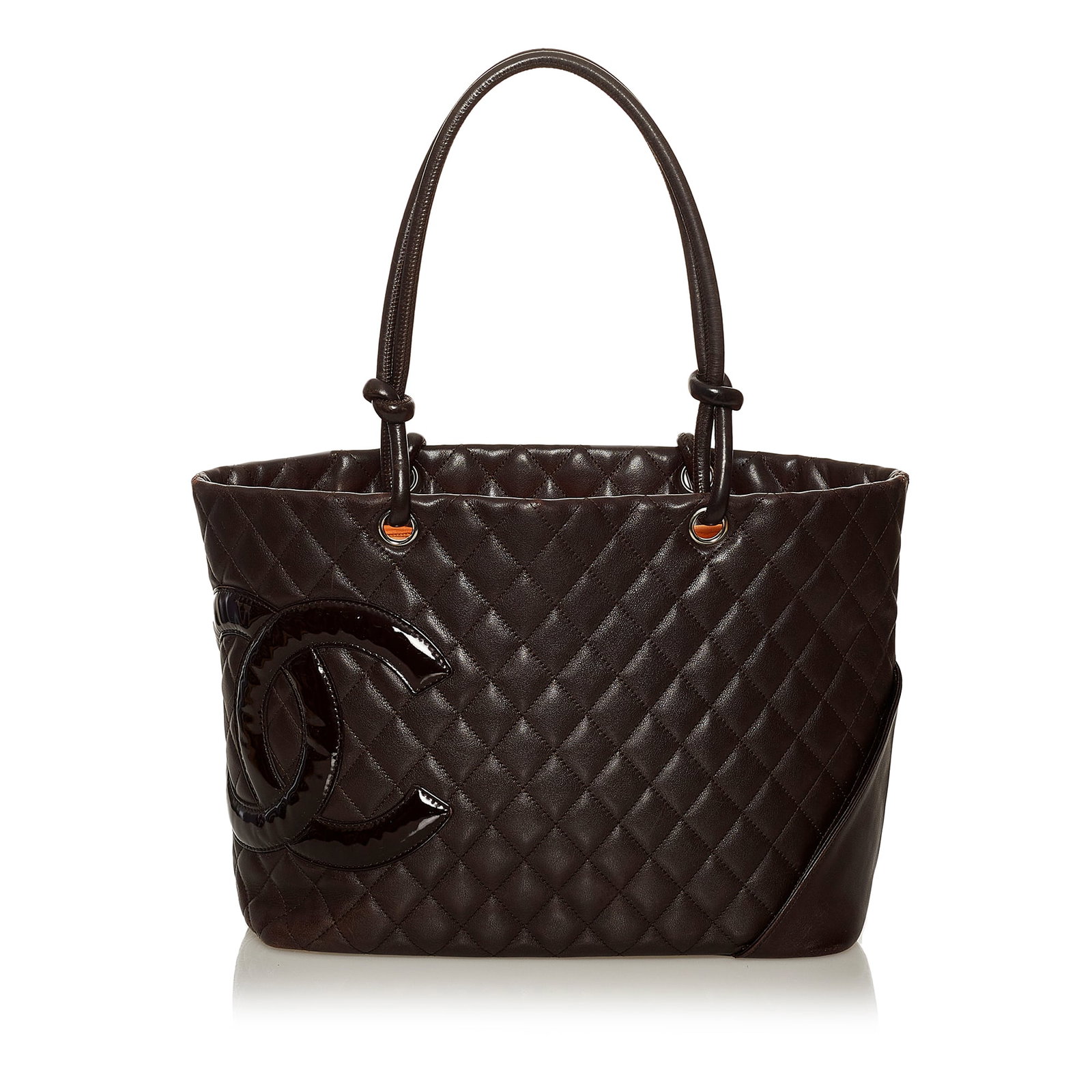 Chanel Cambon Ligne Brown Quilted Lambskin Leather Tote Bag (1 of 9)