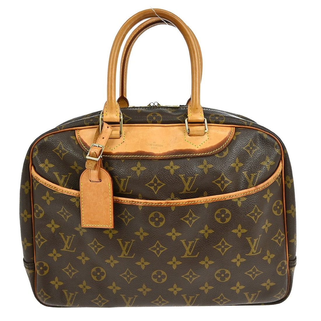Louis Vuitton Deauville Monogram Canvas Vanity Bowling Bag M42270: Louis Vuitton Deauville Monogram Canvas Vanity Bowling Bag M42270 This Louis Vuitton Deauville Bowling Business Handbag features the brand's signature monogram canvas leather exterior and a classic do