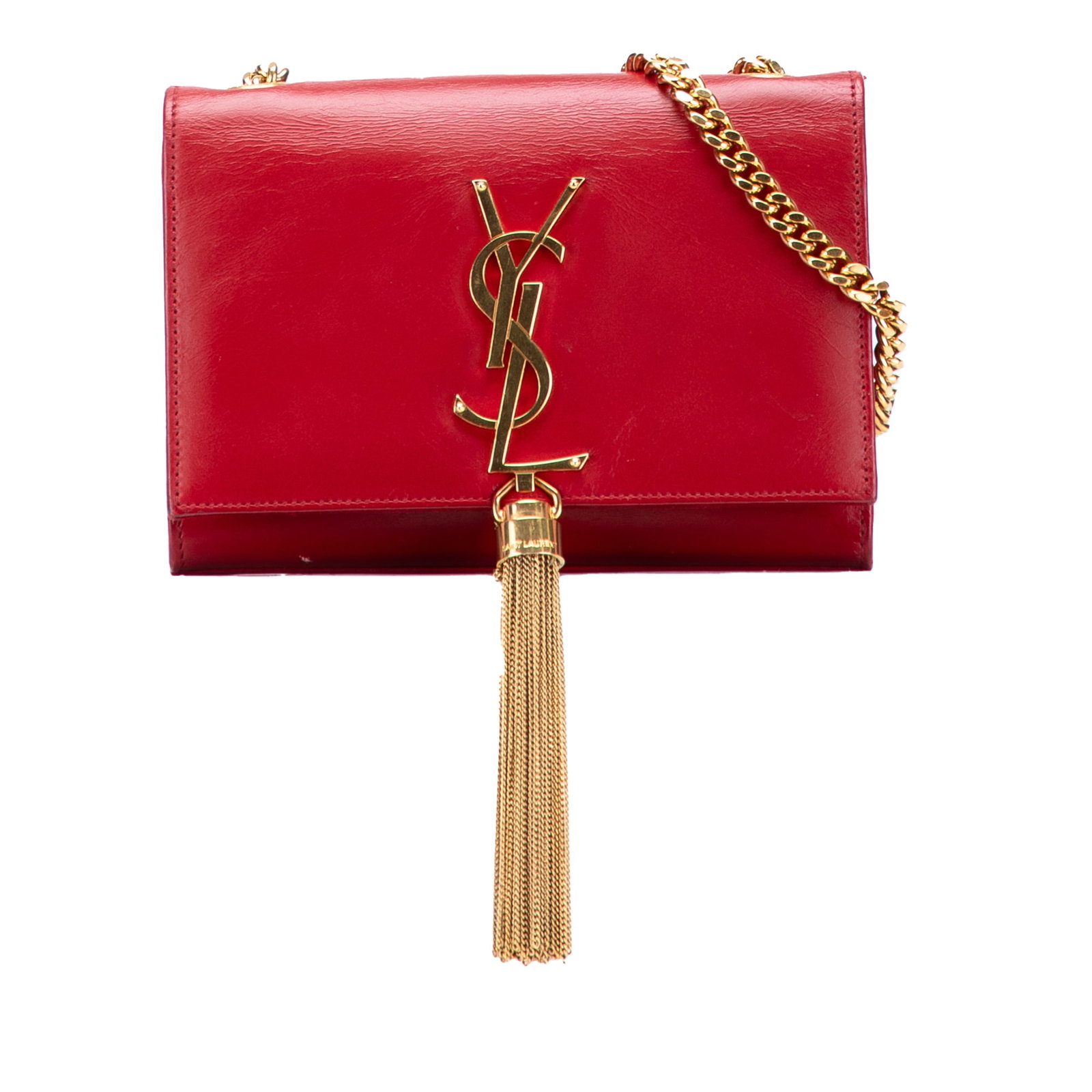 Saint Laurent Red Leather Monogram Kate Tassel Crossbody Bag (1 of 12)
