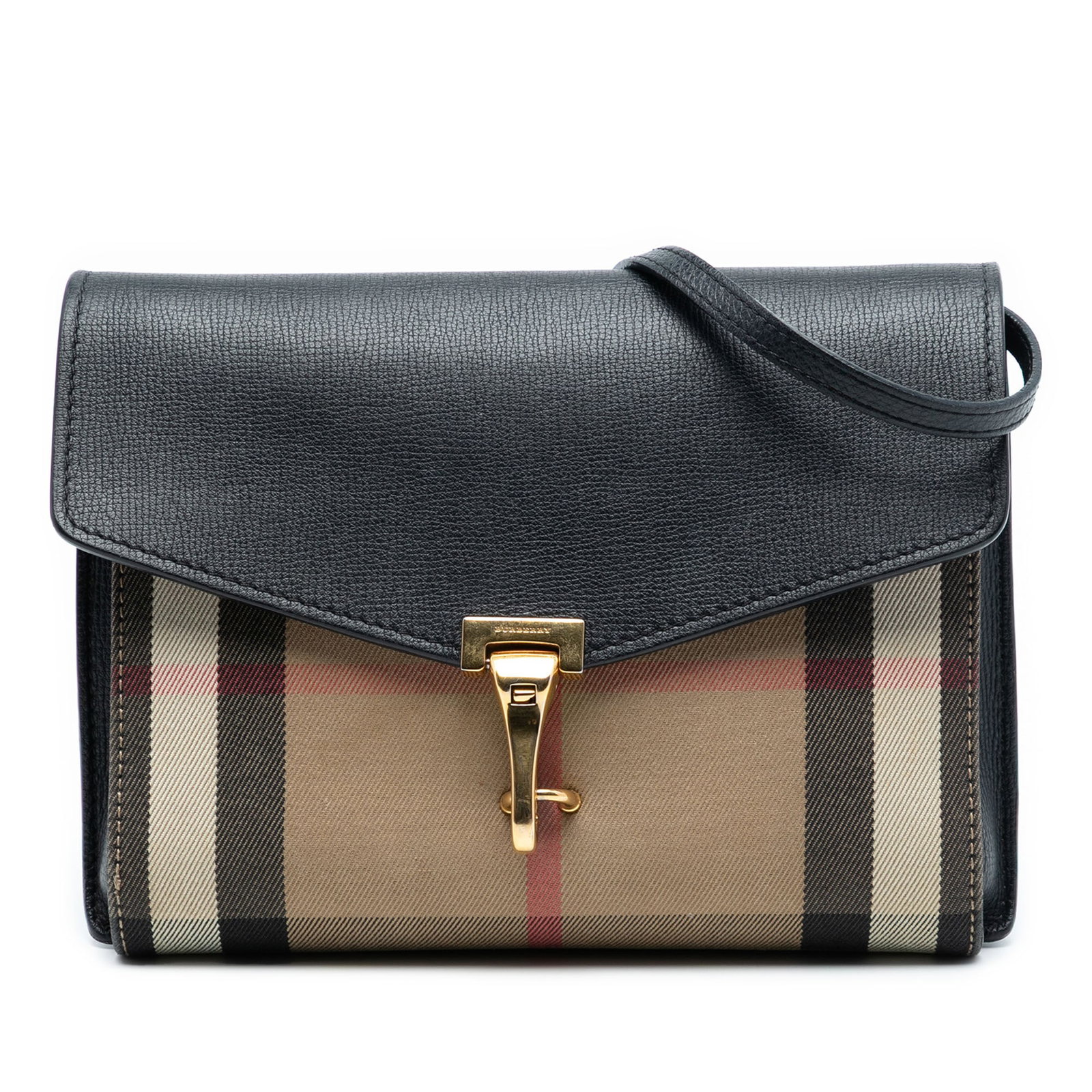 Burberry Macken Small Crossbody Bag in Leather and House Check Canvas (1 of 7)