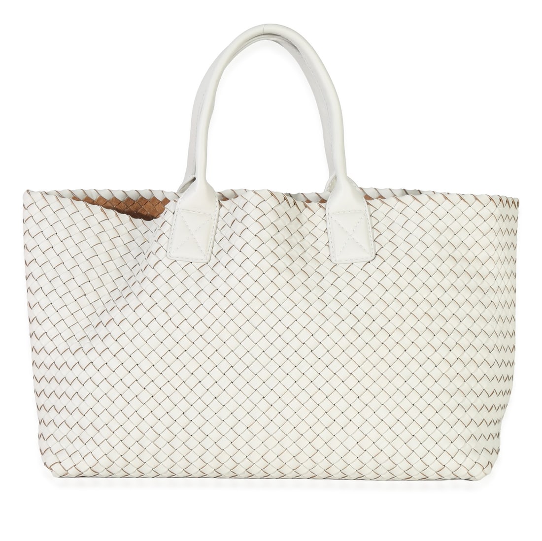 Bottega Veneta Medium Cabat White Intrecciato Leather Shoulder Bag (1 of 8)
