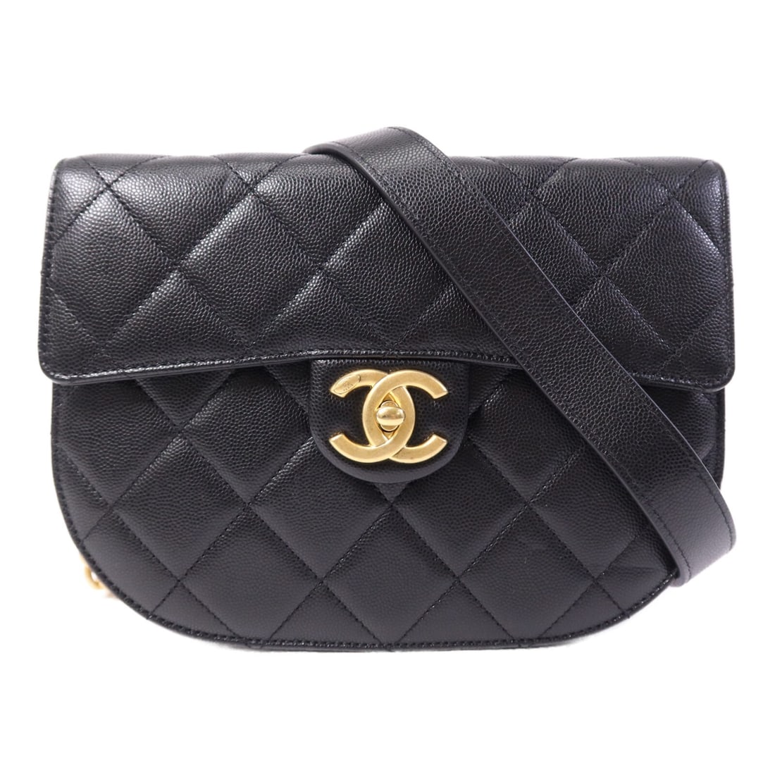 Chanel Black Calfskin CC Chain Shoulder Bag with Gold Hardware (1 of 16)