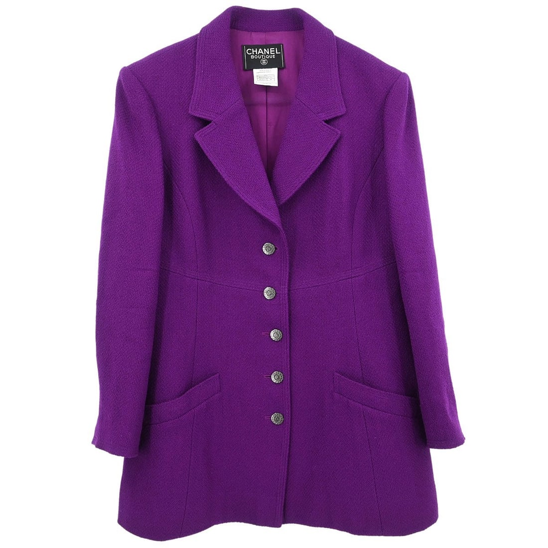 Chanel Vintage Single Breasted Purple Jacket Size 48 (1 of 10)