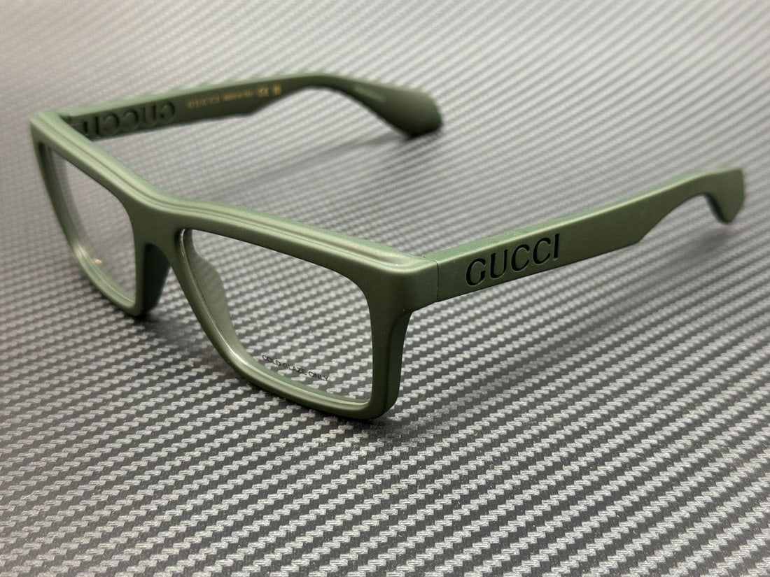 GUCCI GG1573O 003 Matte Green Unisex Eyeglasses with Authenticity Certificate (1 of 4)