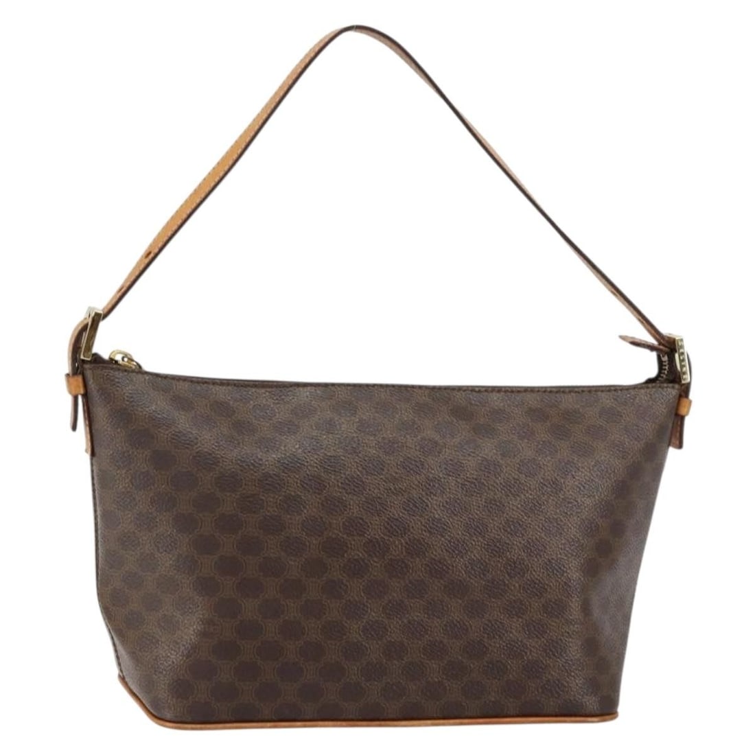 CELINE Macadam Canvas Brown Gold Shoulder Bag PVC Leather Auth (1 of 18)