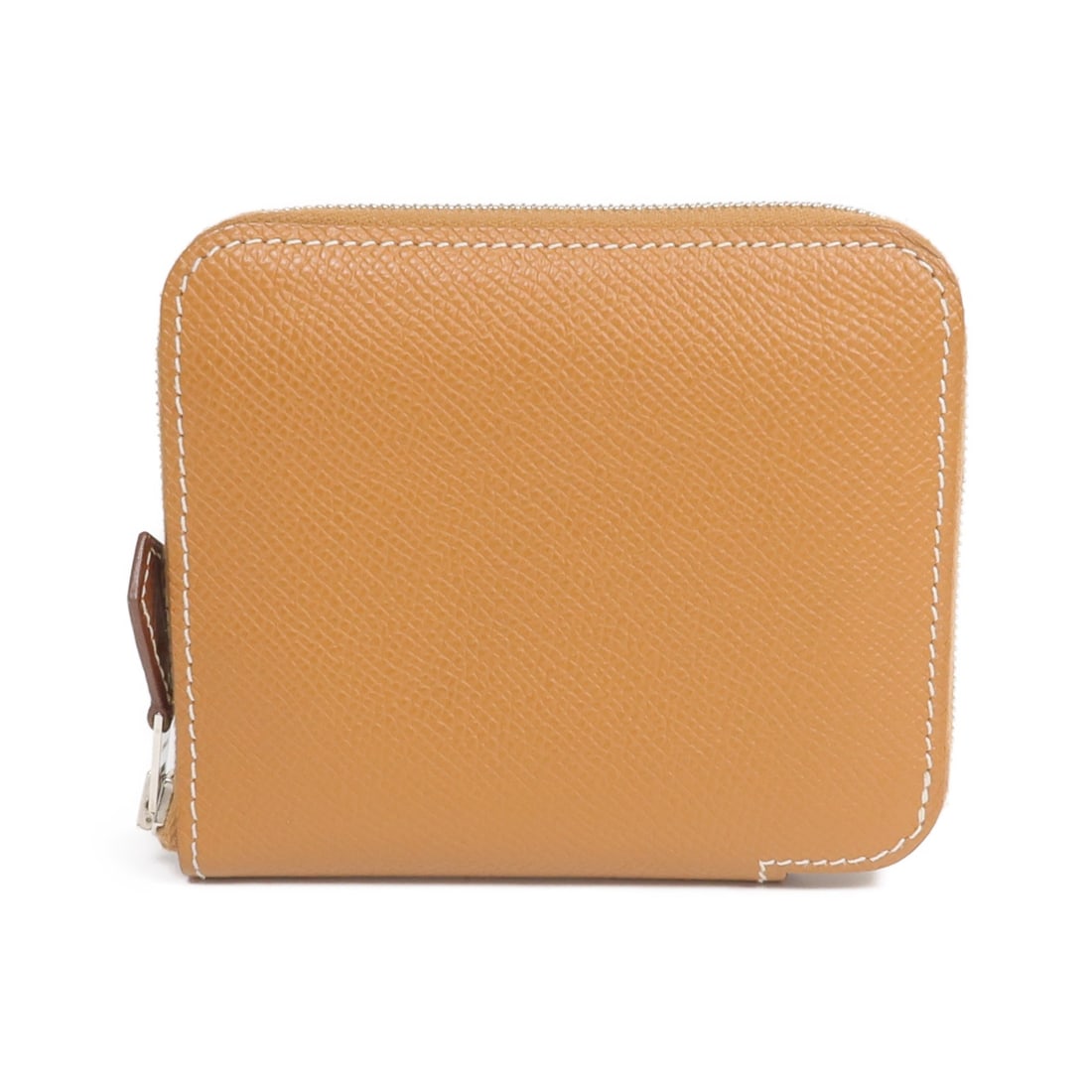 Hermes Round Compact Wallet Brown Calfskin with Gold Tone Hardware (1 of 17)