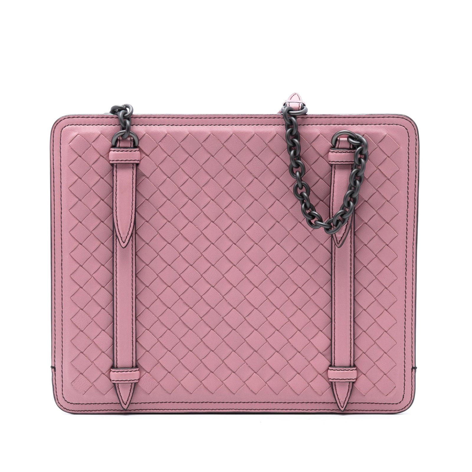 Bottega Veneta Pink Nappa Intrecciato Chain Shoulder Bag (1 of 7)