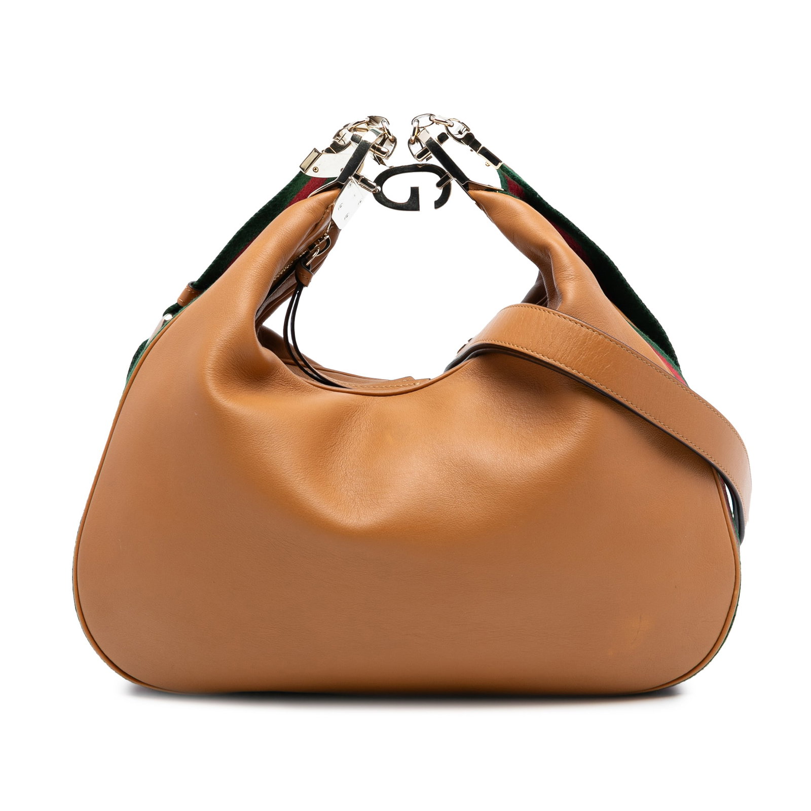 Gucci Web Detail Medium Leather Crossbody Bag with Adjustable Strap (1 of 7)