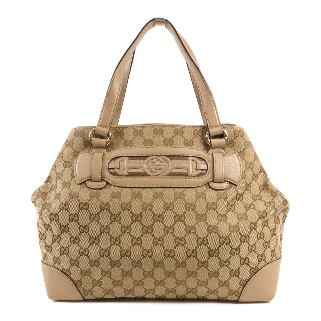 GUCCI GG Horsebit Shoulder Bag 296850 Brown Canvas GHW (1 of 13)