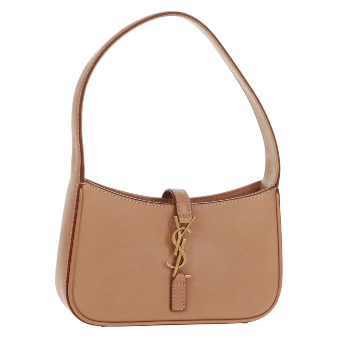 Beige Leather Le5A7 Handbag by Saint Laurent with Gold Accents and Dust Bag (1 of 18)