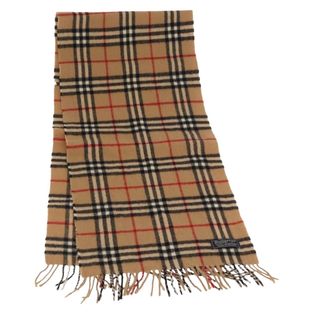 Burberrys Wool Nova Check Beige Scarf Made in England (1 of 15)