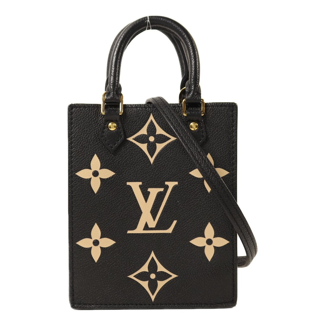 Louis Vuitton Petit Sac Plat Black Empreinte Calfskin Two Way Shoulder Bag (1 of 13)