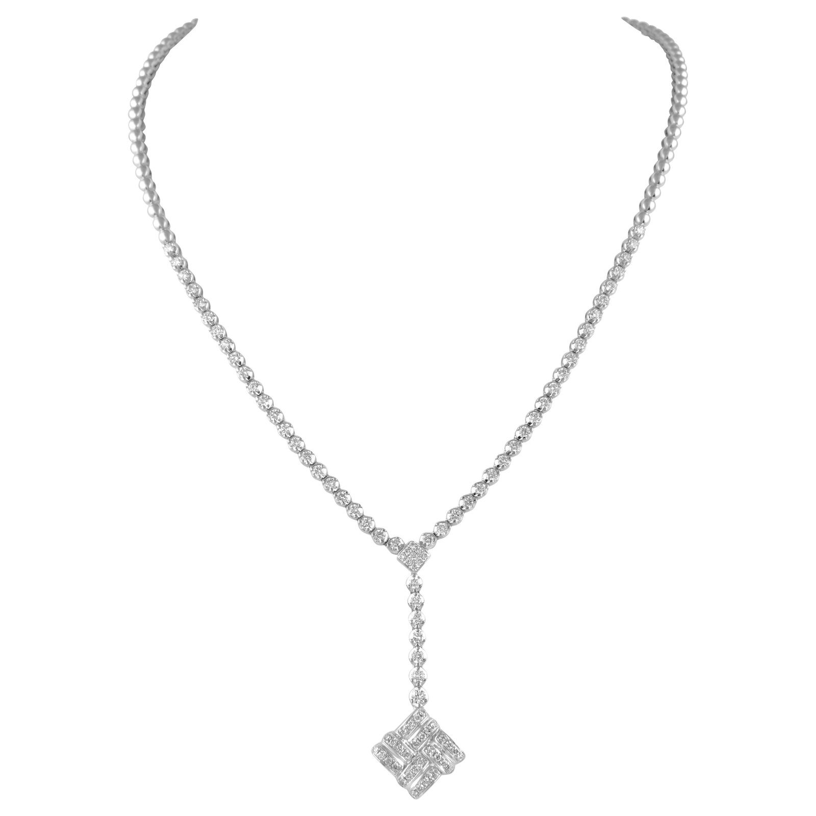 Stunning 2.77ct Diamond Drop Necklace in 14k White Gold (1 of 5)