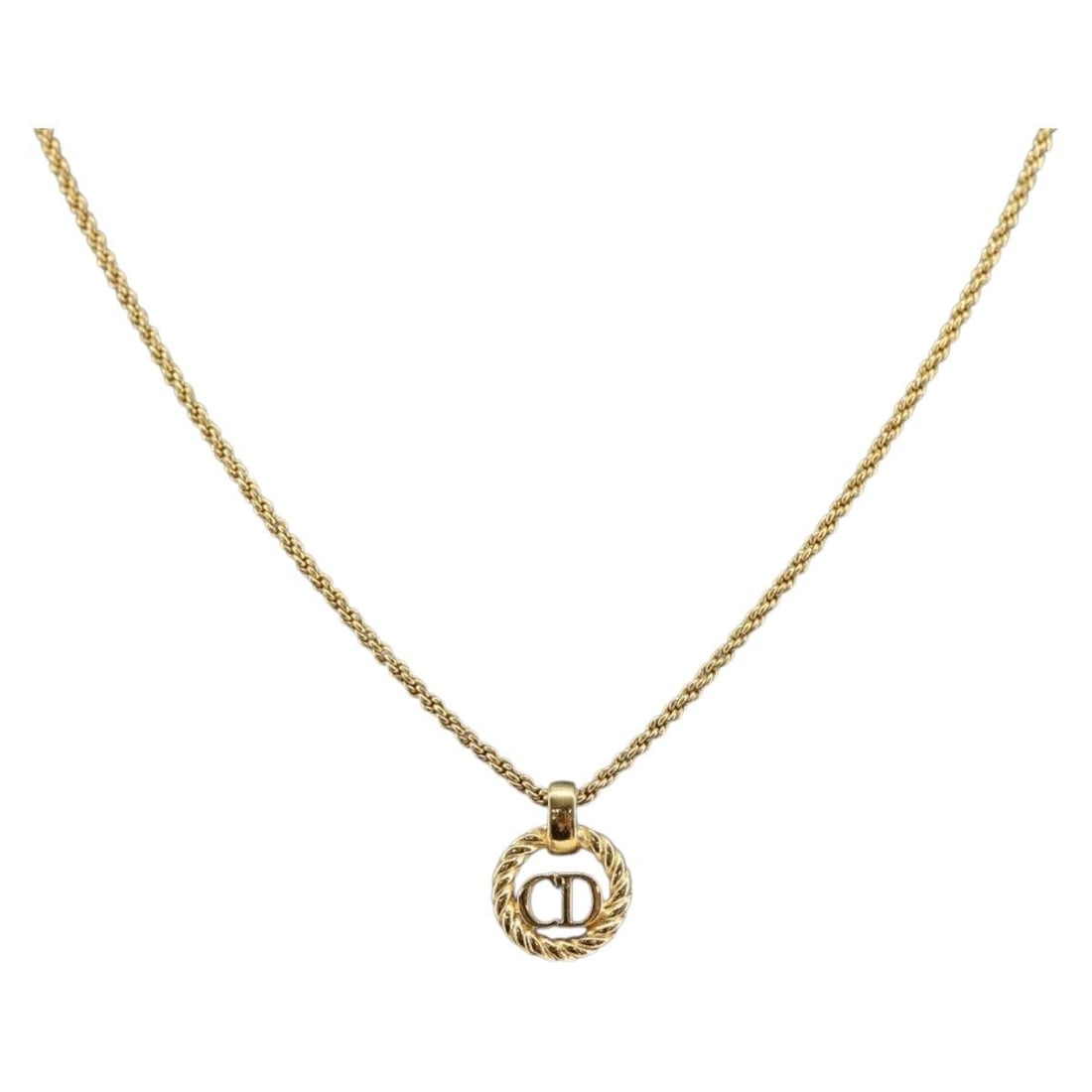 Christian Dior Gold Tone Metal Necklace 18.1 Inch for Women (1 of 12)