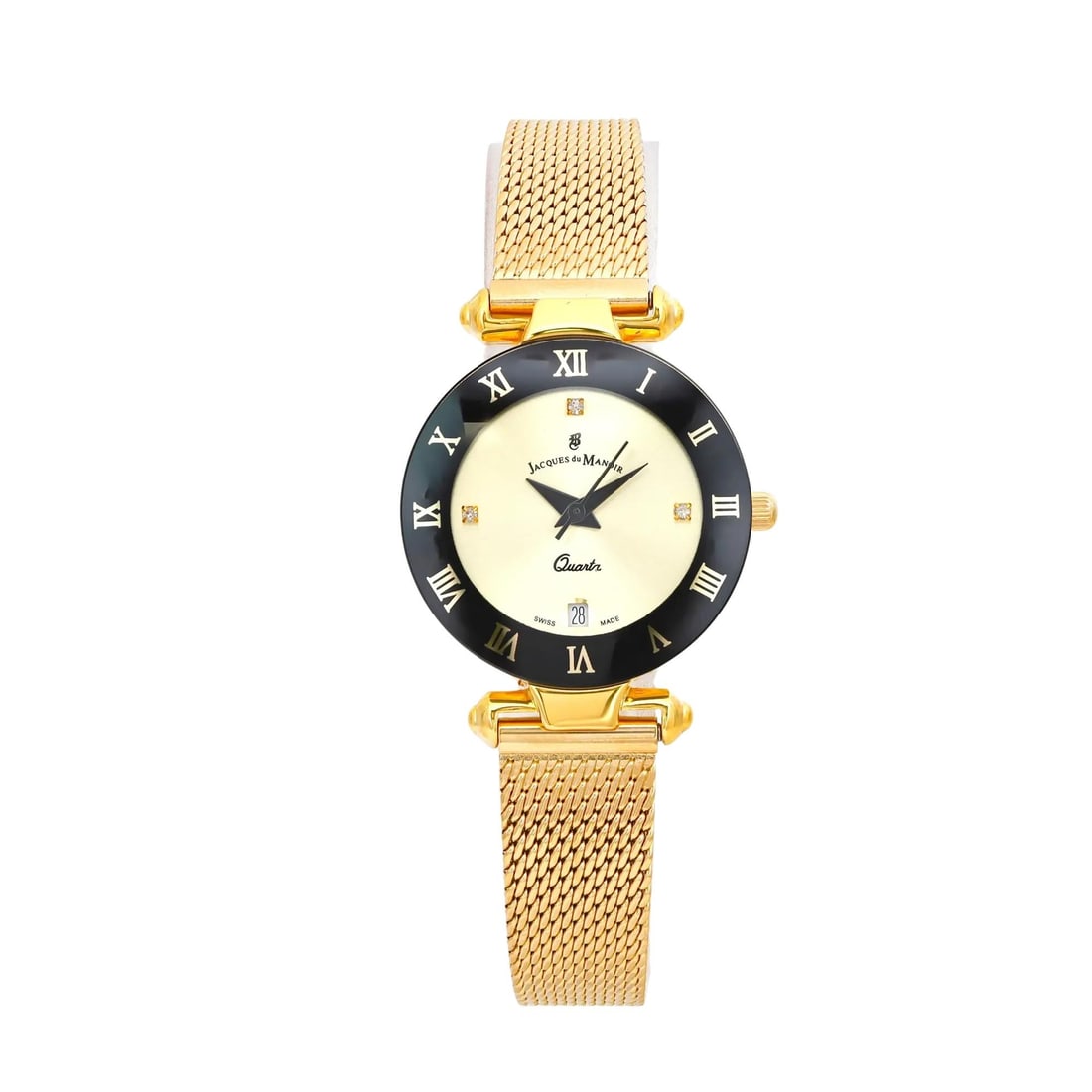 Jacques du Manoir Coupole 26mm Gold Quartz Ladies Watch with Diamond Markers (1 of 3)
