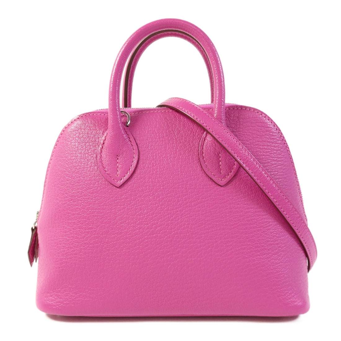 HERMES Mini Bolide 1923 2way Shoulder Bag Chevre Mysore Leather Pink: HERMES Mini Bolide 1923 2way Shoulder Bag Chevre Mysore Leather Pink The HERMES Mini Bolide 1923 2way Shoulder Bag is a stylish and versatile accessory crafted from premium Chevre Mysore leather. This