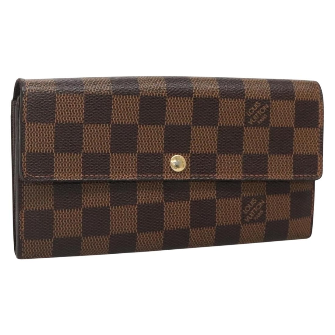 Louis Vuitton Damier Ebene Portefeuille Sarah Long Wallet N60491 Authentic (1 of 18)