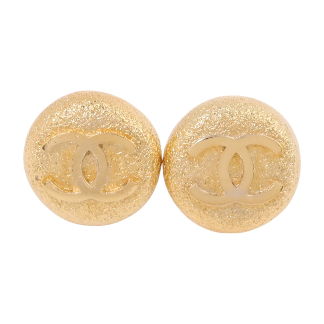 Vintage CHANEL Gold Tone CC Logo Earrings with Gold Hardware (1 of 8)